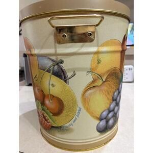 Harry And David Tin Can 11.5" Tall W/Handles 10" Diameter